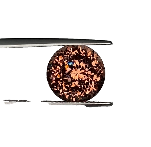 10.6mm Round Copper  Malaya Garnet