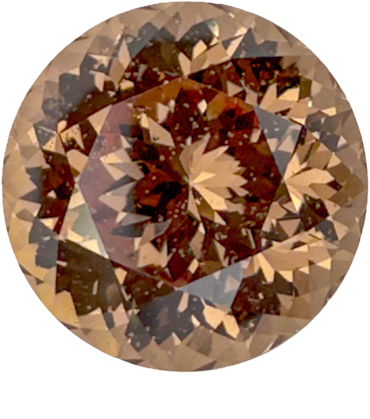10.6mm Round Copper  Malaya Garnet