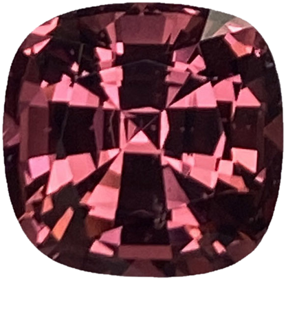 9.3x9.1mm Cushion Pink-Orange Malaya Garnet