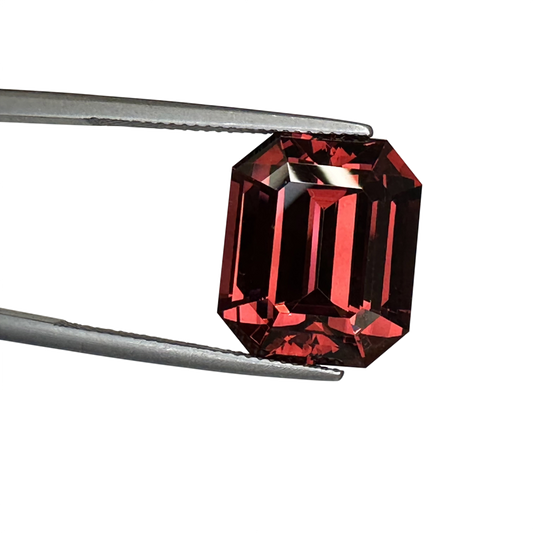 21.83ct Emerald Cut Deep Orange Malaya Garnet