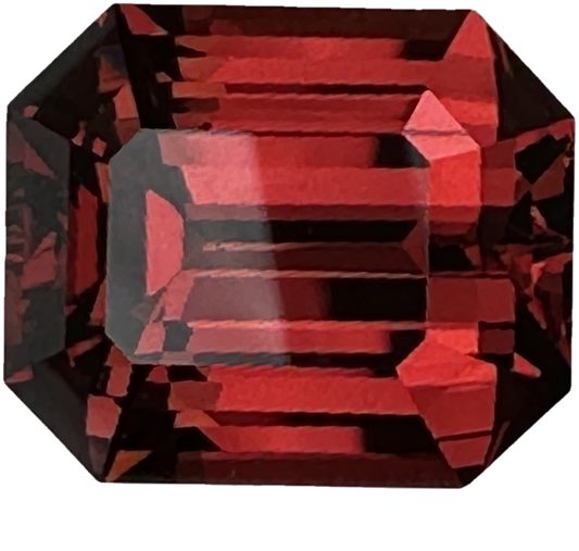 21.83ct Emerald Cut Deep Orange Malaya Garnet