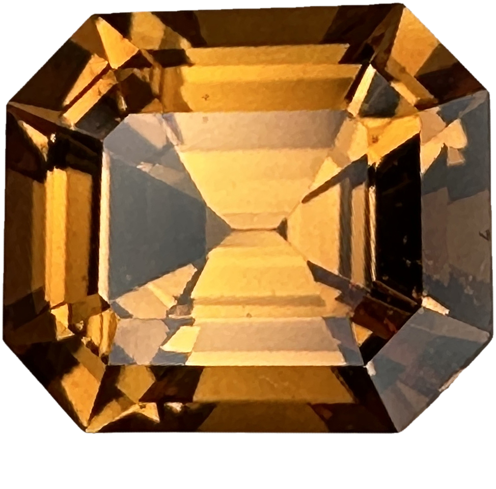 3.61ct Emerald Cut Medium Orange Malaya Garnet
