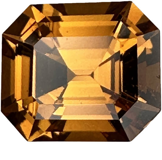 3.61ct Emerald Cut Medium Orange Malaya Garnet