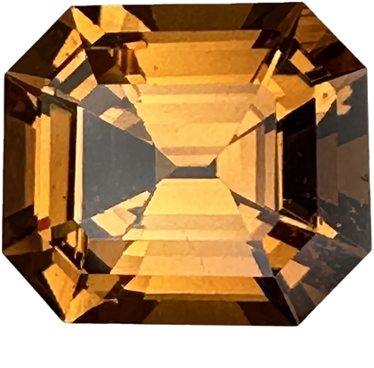 3.61ct Emerald Cut Medium Orange Malaya Garnet