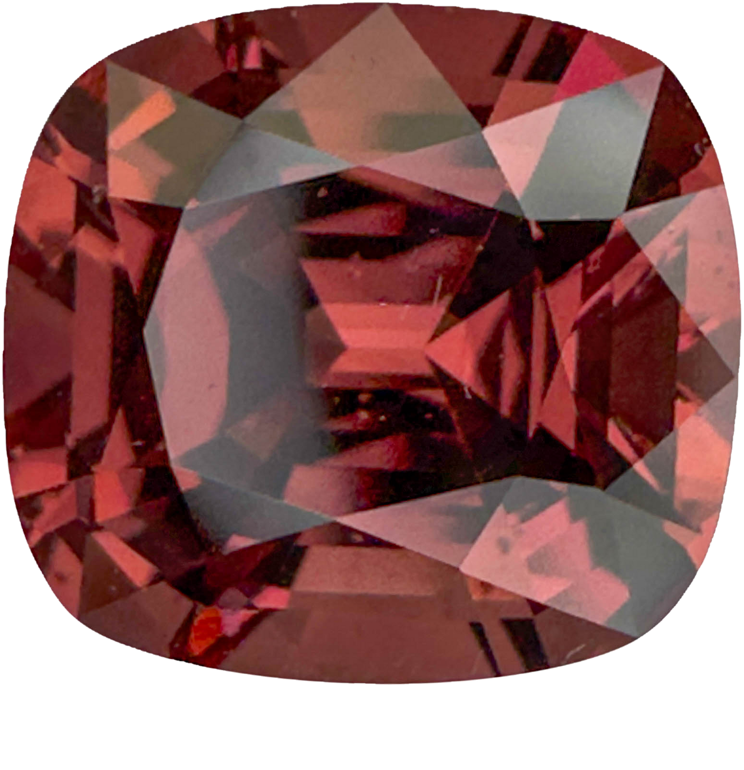 5.78ct Cushion Deep Pink-Orange Malaya Garnet