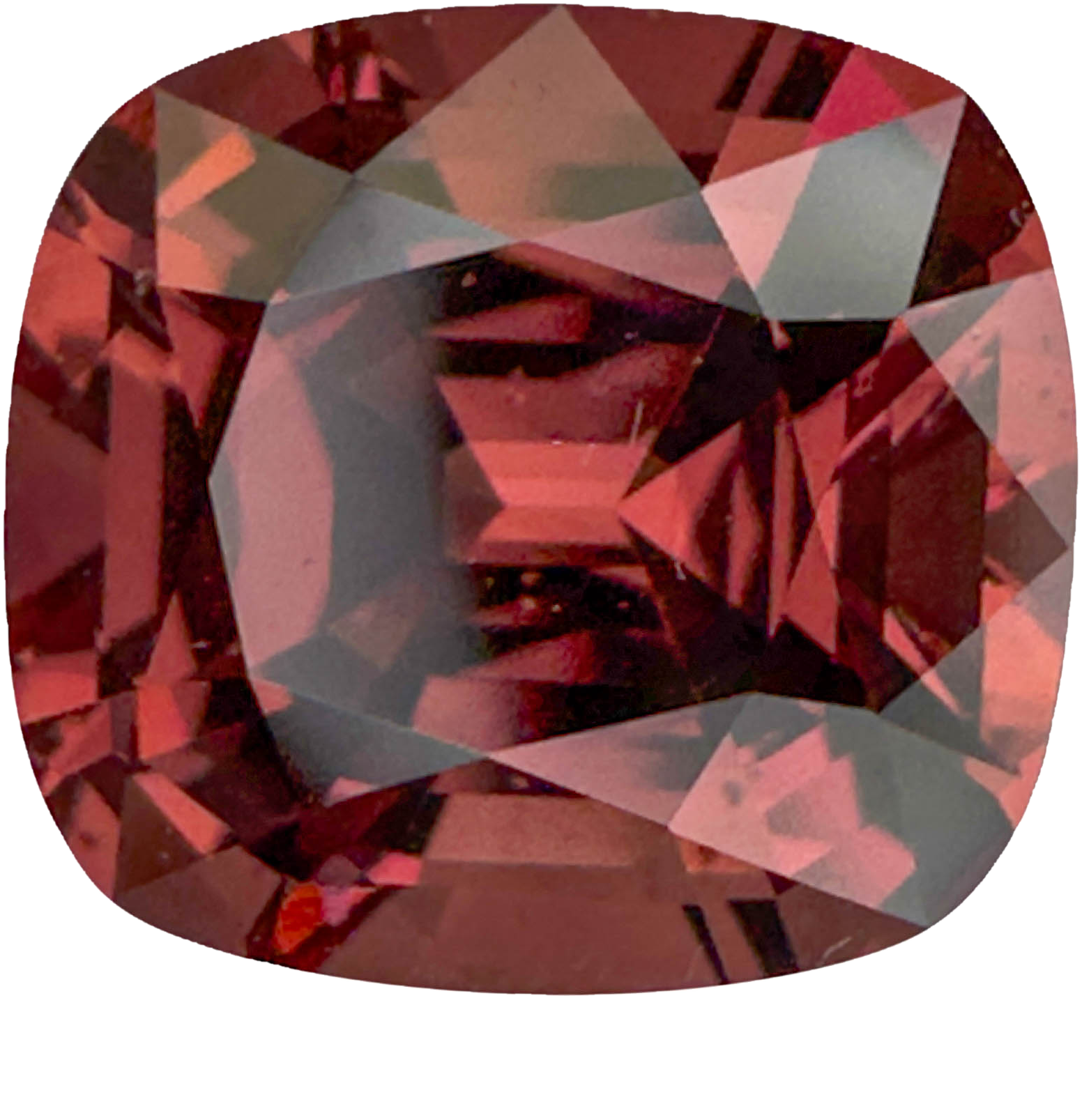 5.78ct Cushion Deep Pink-Orange Malaya Garnet