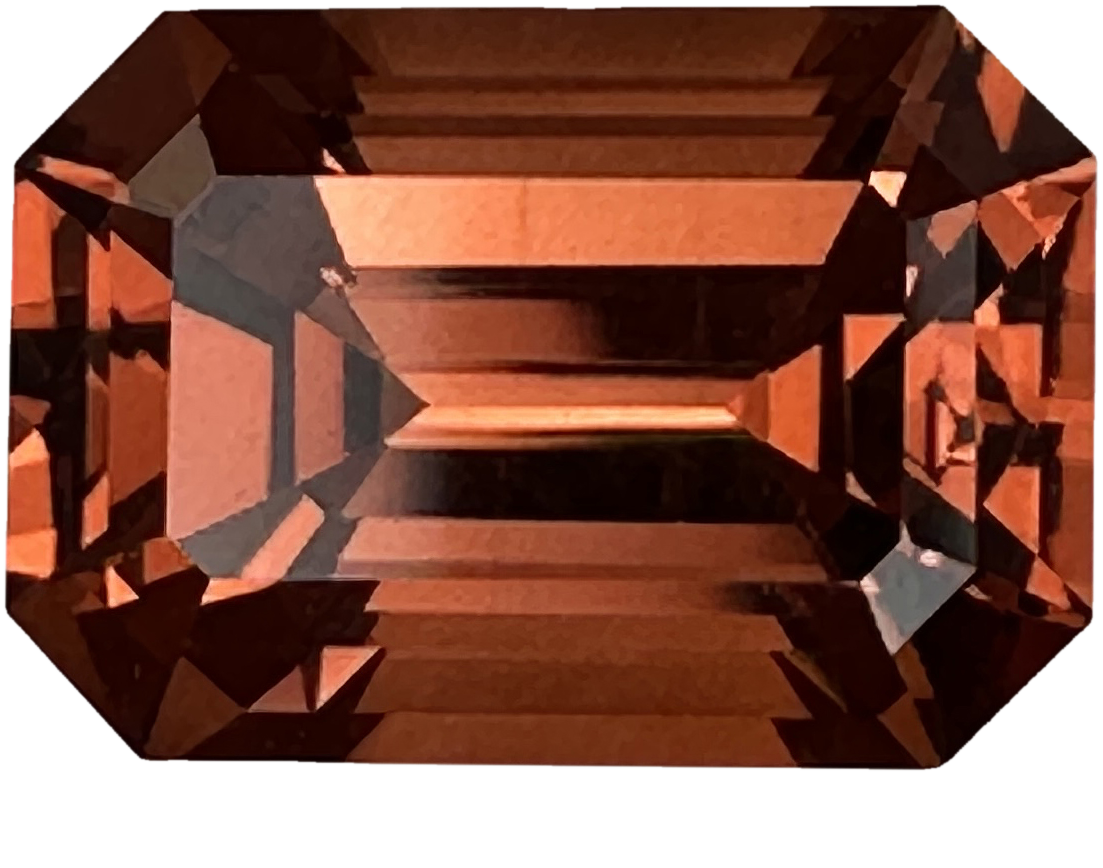 3.74ct Emerald Cut Medium Orange Malaya Garnet