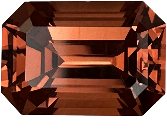 3.74ct Emerald Cut Medium Orange Malaya Garnet