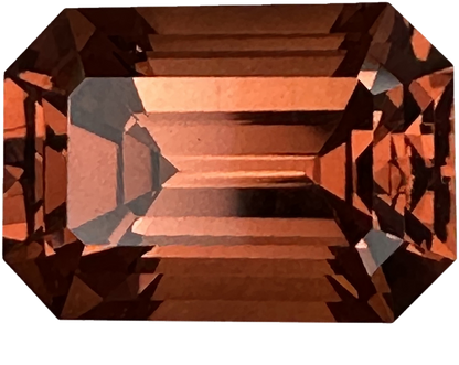 3.74ct Emerald Cut Medium Orange Malaya Garnet