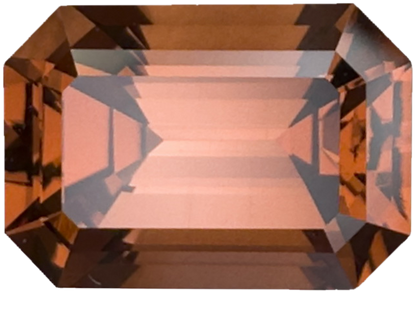 3.74ct Emerald Cut Medium Orange Malaya Garnet