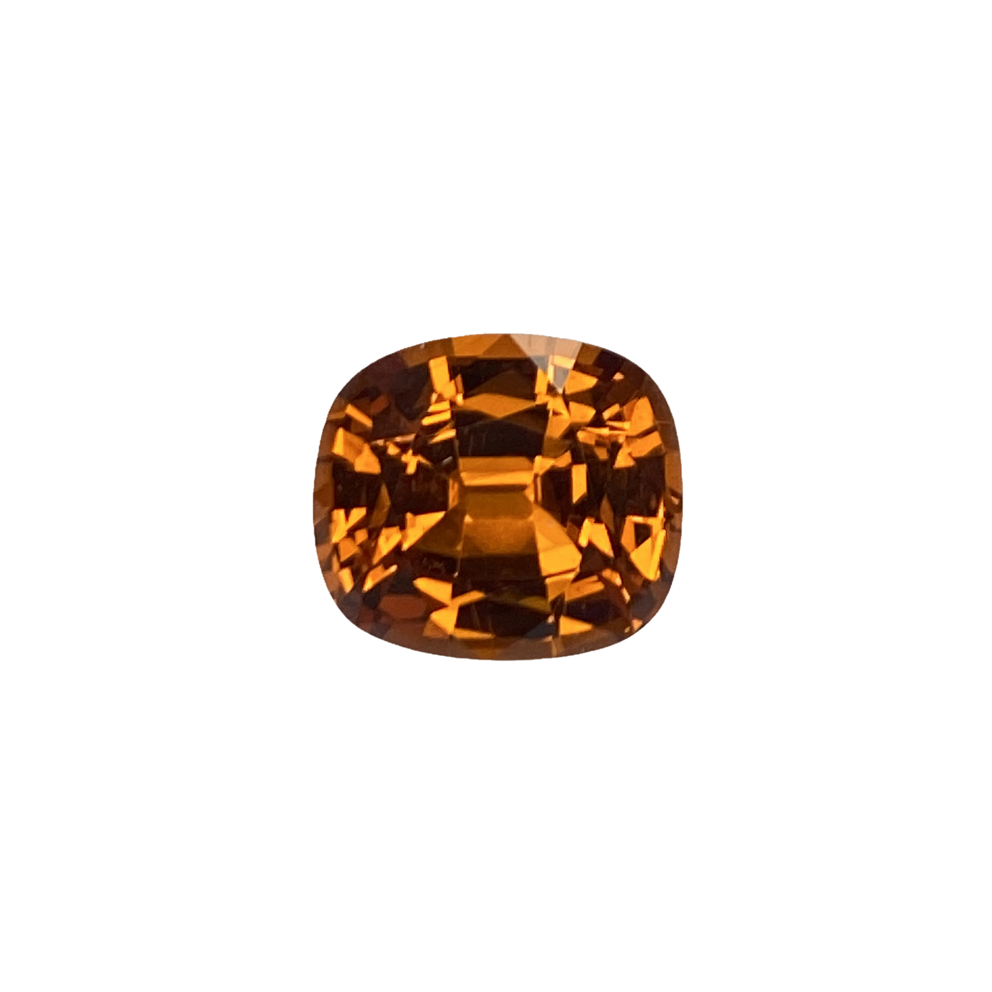 3.99ct Cushion Medium Orange Malaya Garnet
