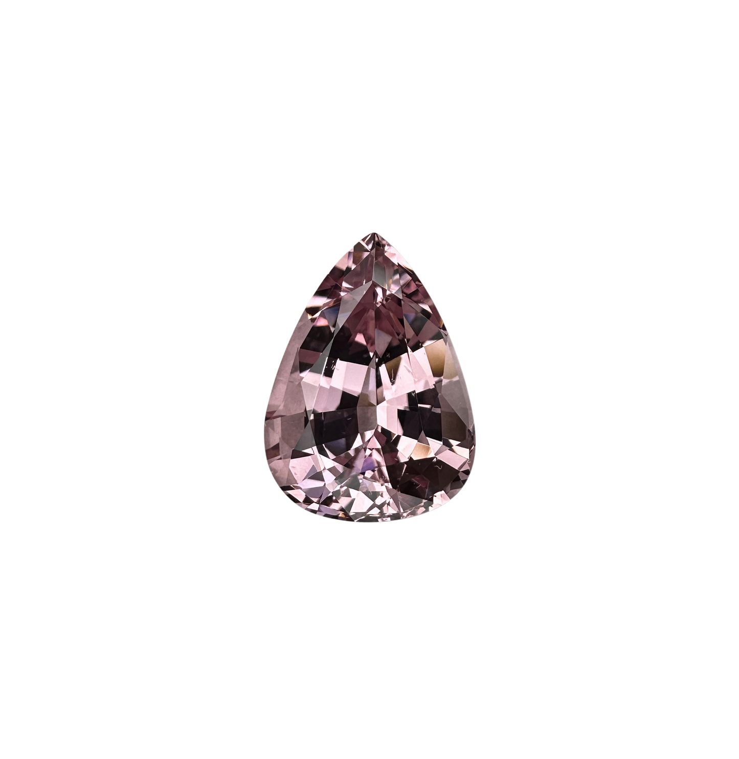 3.85ct Pear Shape Light Peach Malaya Garnet