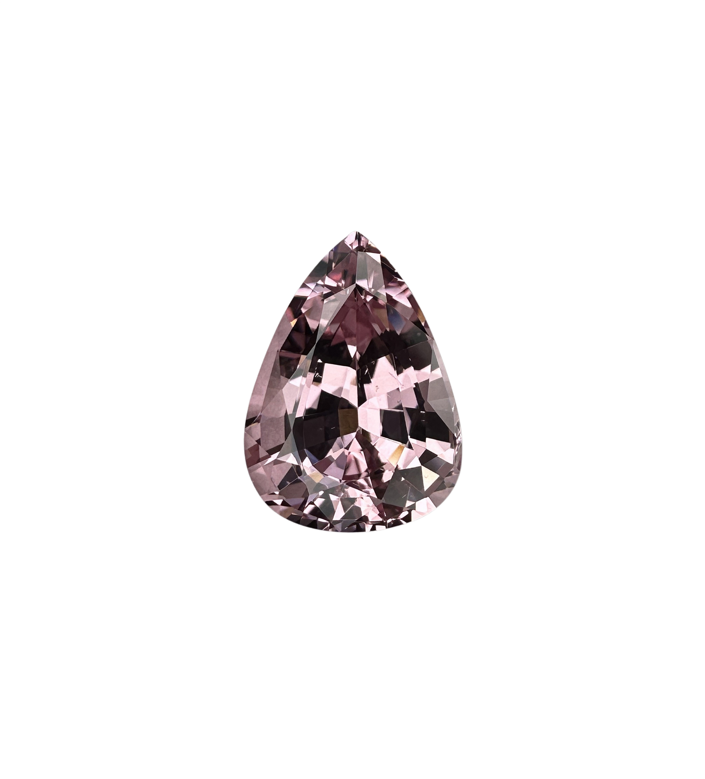 3.85ct Pear Shape Light Peach Malaya Garnet