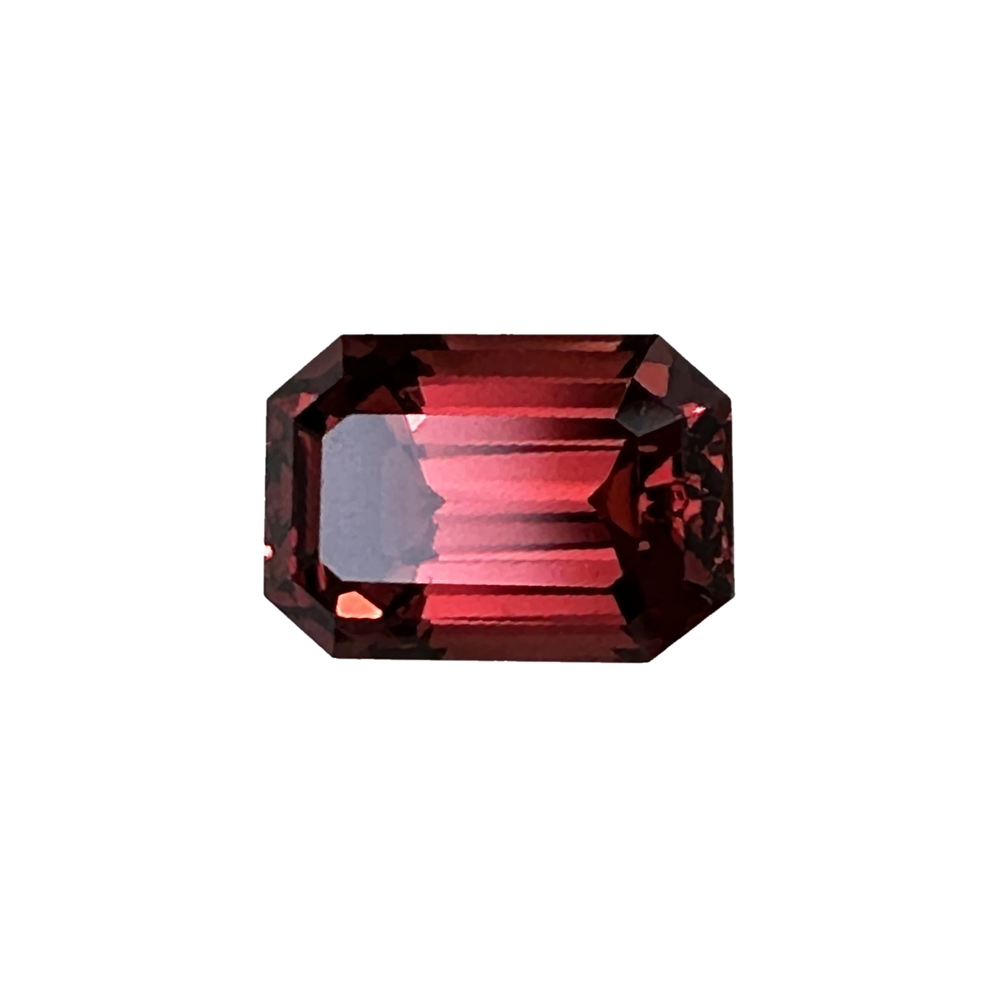 4.3ct Emerald Cut Deep Orange Malaya Garnet