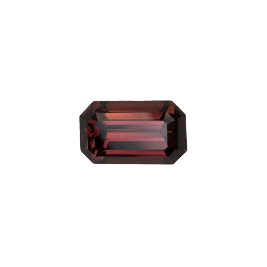3.49ct Emerald Cut Deep Orange Malaya Garnet