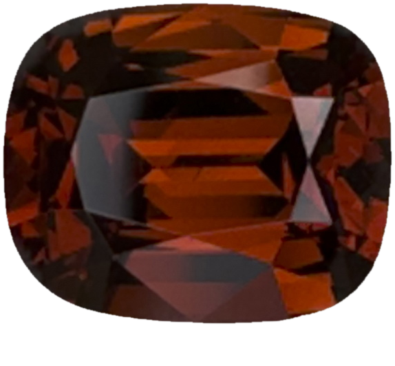 3.48ct Cushion Deep Orange Malaya Garnet