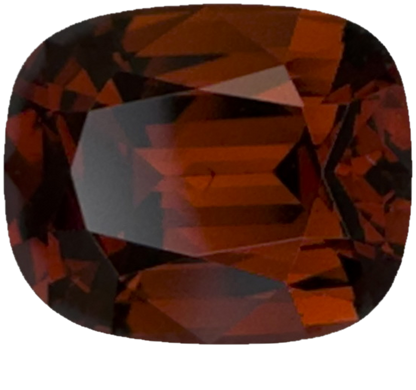 3.48ct Cushion Deep Orange Malaya Garnet