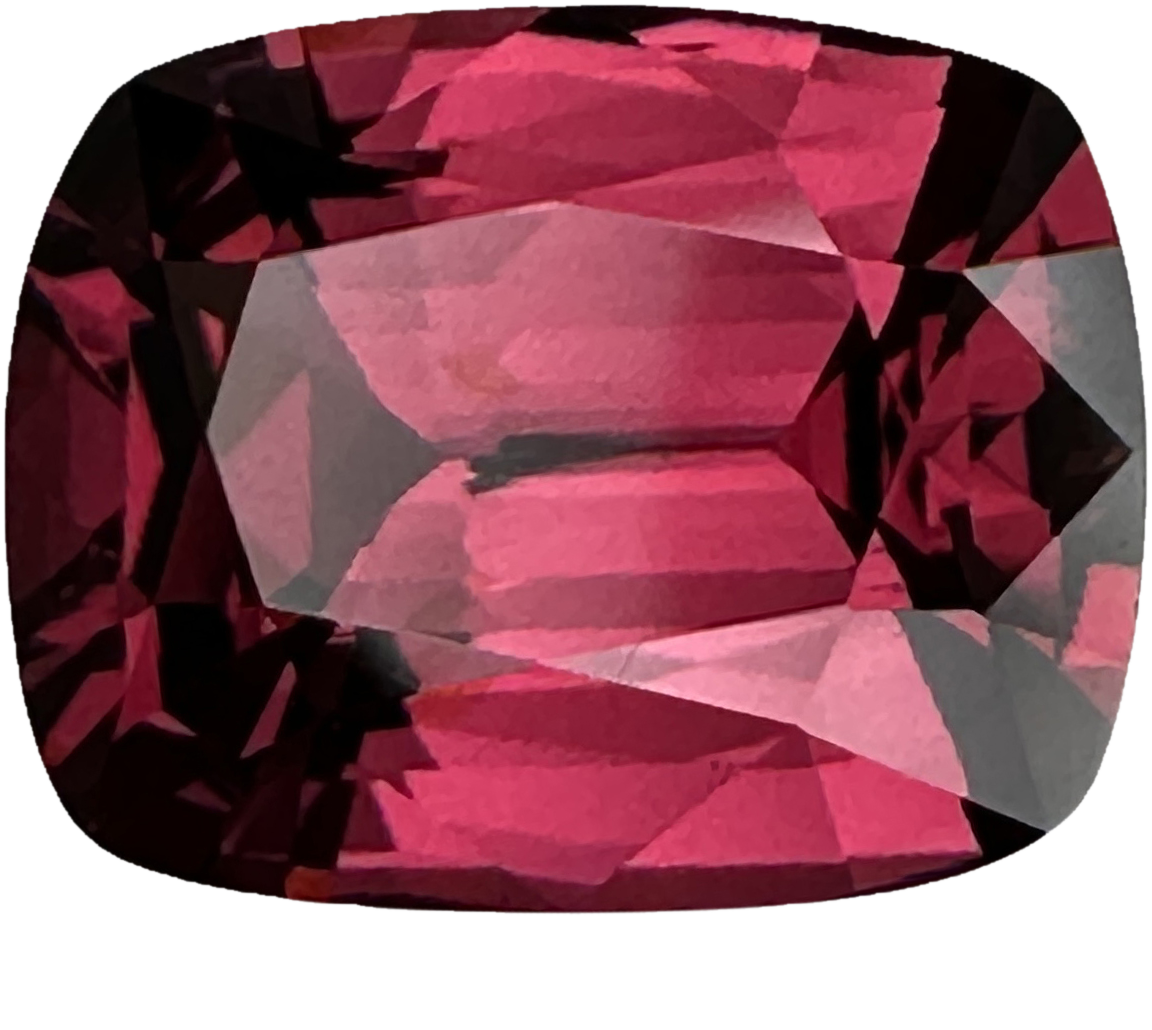 3.8ct Cushion Deep Pink Malaya Garnet