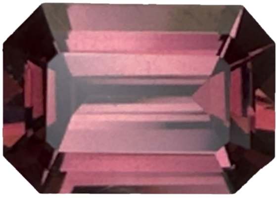 2.81ct Emerald Cut Peach Malaya Garnet