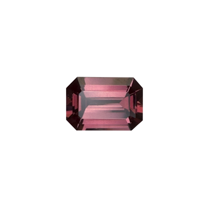 2.81ct Emerald Cut Peach Malaya Garnet