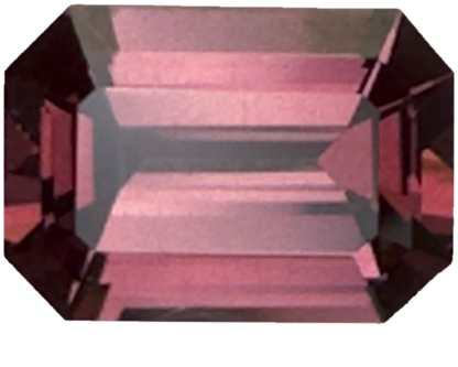 2.81ct Emerald Cut Peach Malaya Garnet