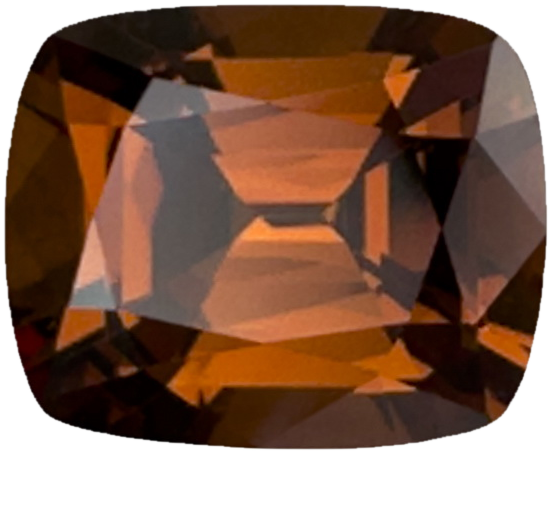 3.42ct Cushion Deep Orange Malaya Garnet