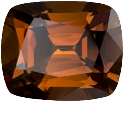 3.42ct Cushion Deep Orange Malaya Garnet
