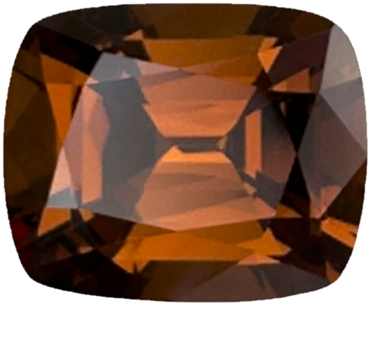 3.42ct Cushion Deep Orange Malaya Garnet