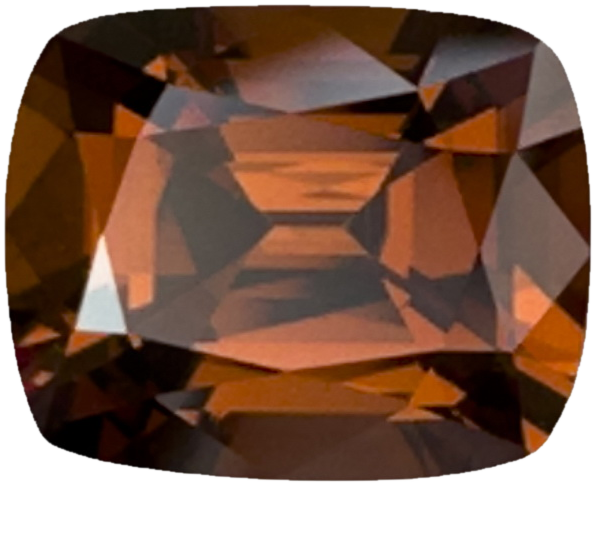 3.42ct Cushion Deep Orange Malaya Garnet