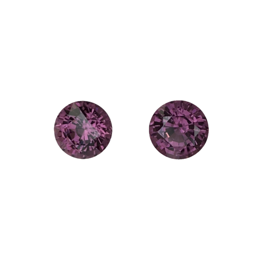 7mm Round Mauve Malaya Garnet Pair