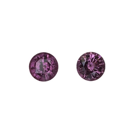 7mm Round Mauve Malaya Garnet Pair