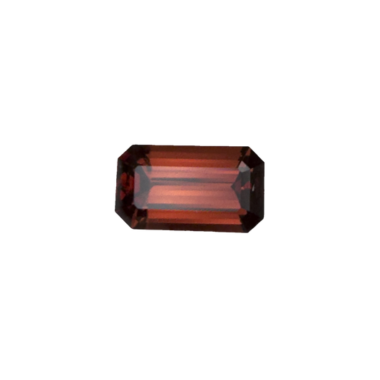 2.74ct Emerald Cut Deep Orange Malaya Garnet