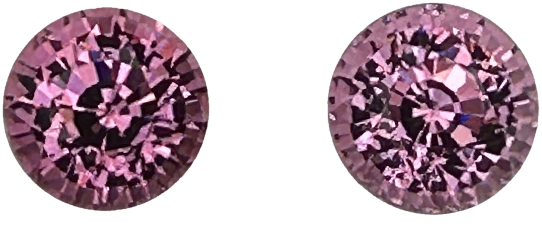 8mm Round Light Pink Malaya Garnet Pair