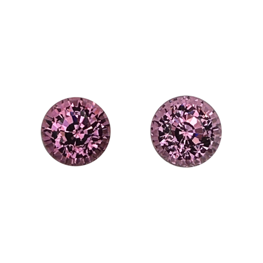 8mm Round Light Pink Malaya Garnet Pair
