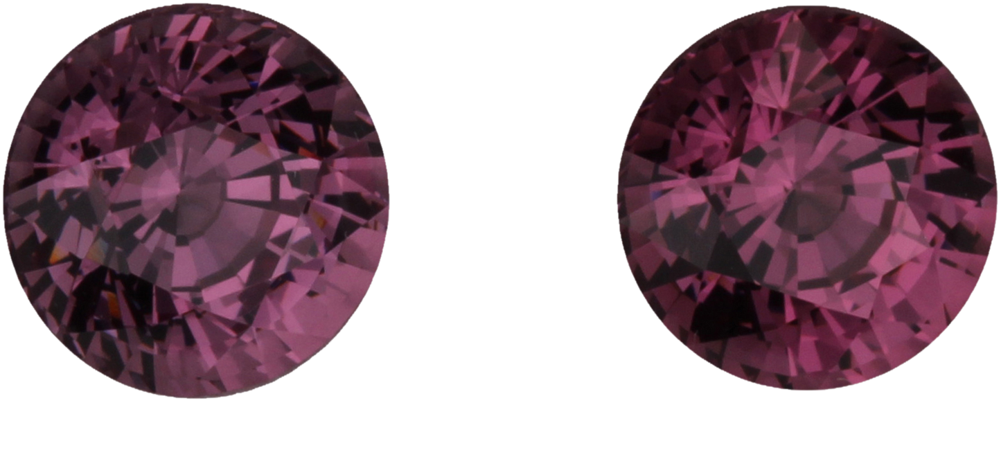 8mm Round Light Pink Malaya Garnet Pair