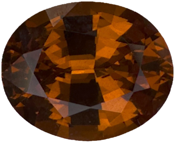 10.3x8.2mm Oval Deep Orange Malaya Garnet