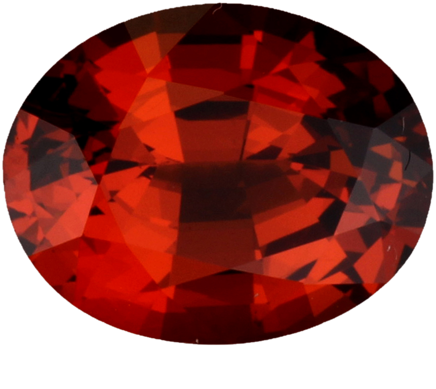 10.3x8.2mm Oval Deep Orange Malaya Garnet