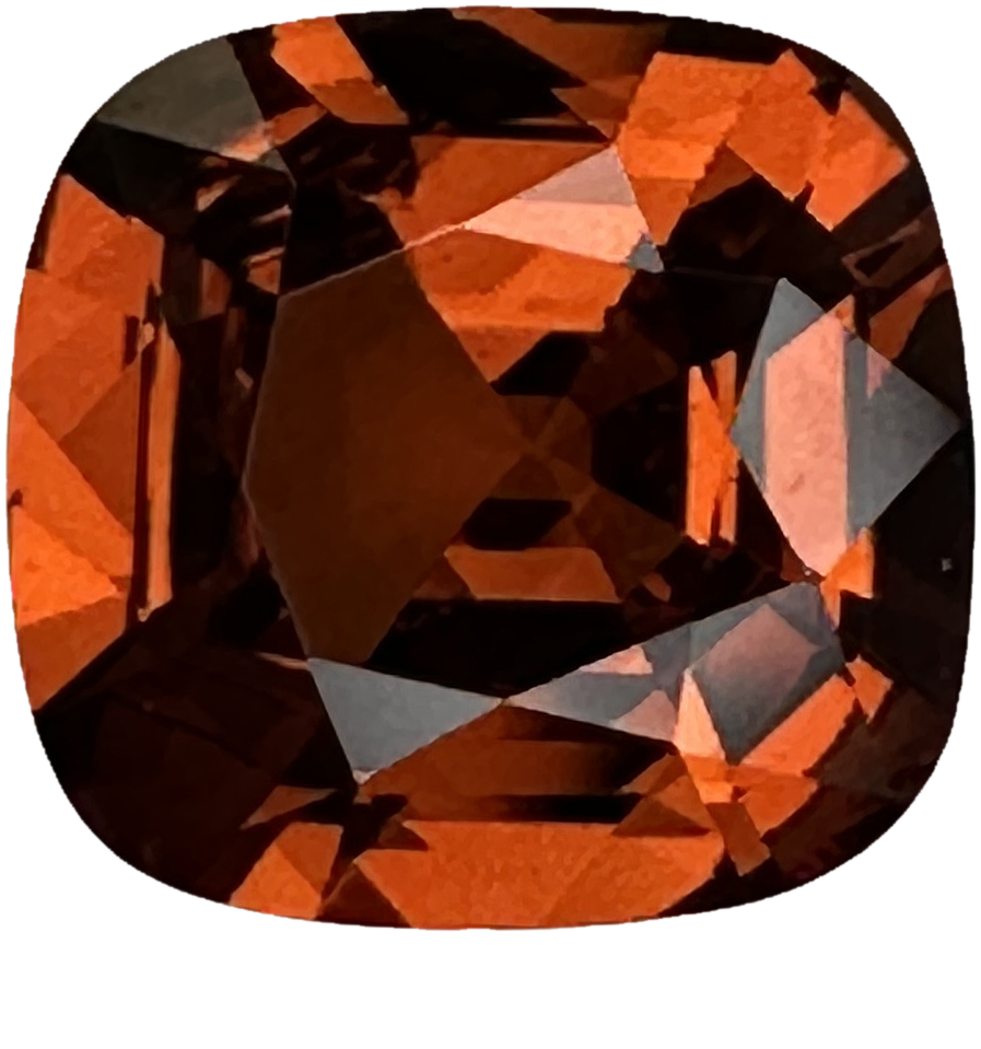 2.43ct Cushion Deep Orange Malaya Garnet