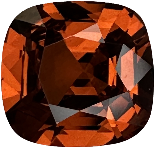 2.43ct Cushion Deep Orange Malaya Garnet