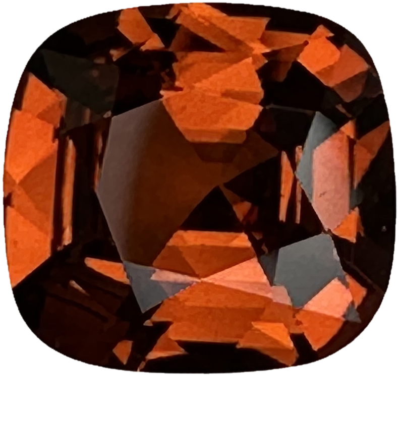 2.43ct Cushion Deep Orange Malaya Garnet