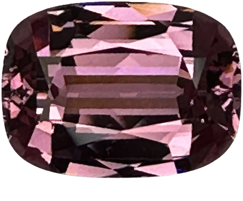 3.41ct Cushion Deep Peach Malaya Garnet