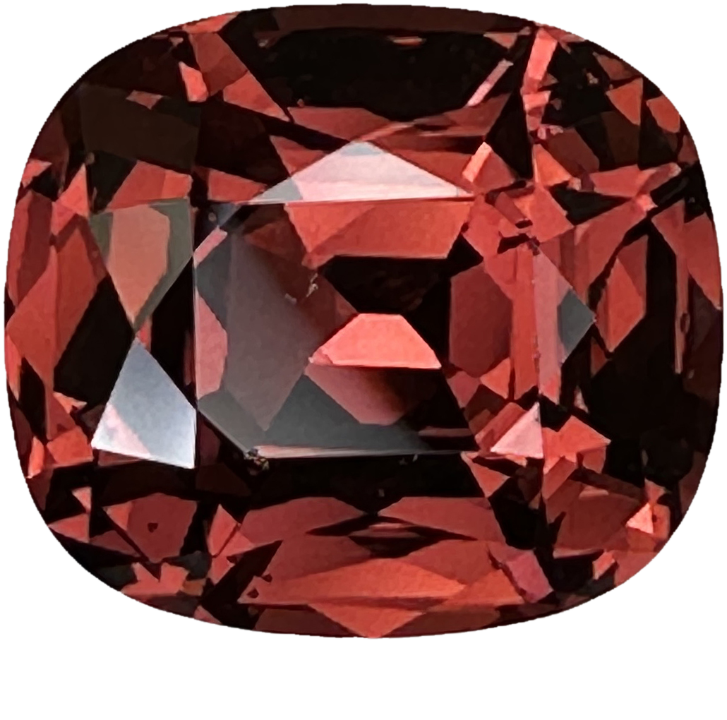 10.14ct Cushion Medium Orange Malaya Garnet