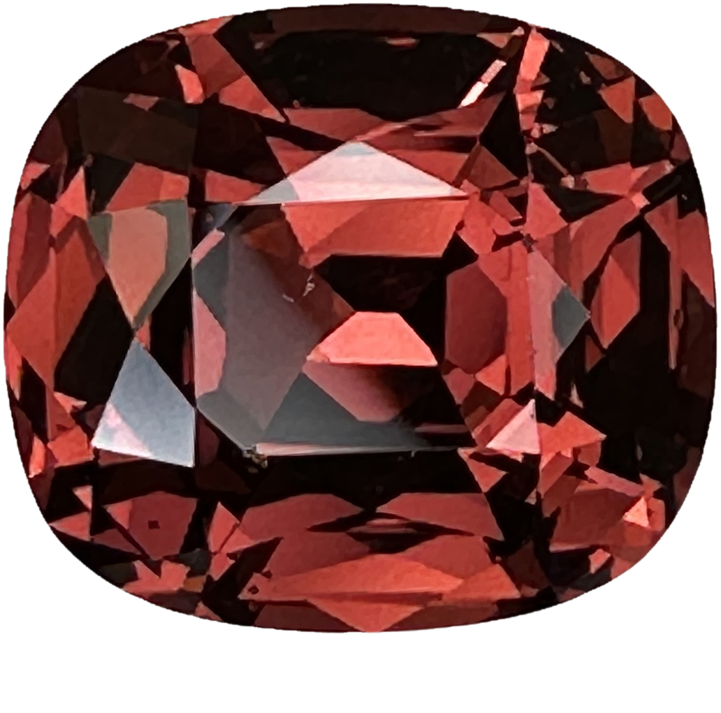 10.14ct Cushion Medium Orange Malaya Garnet