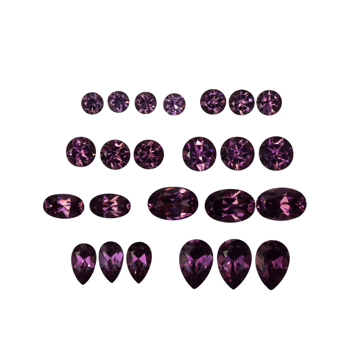 Mixed Shape Magenta Garnet