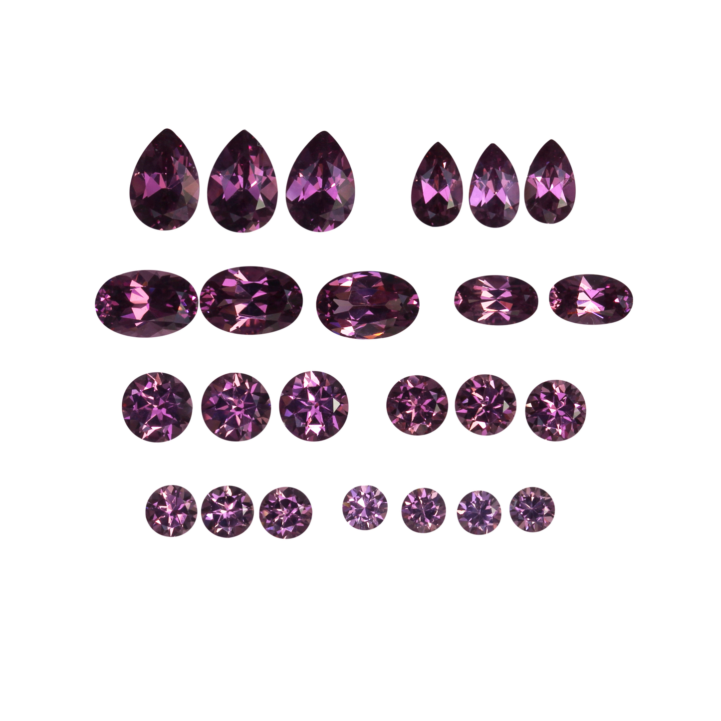 Mixed Shape Magenta Garnet