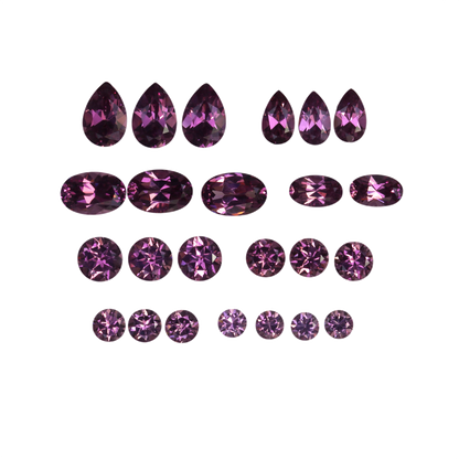 Mixed Shape Magenta Garnet