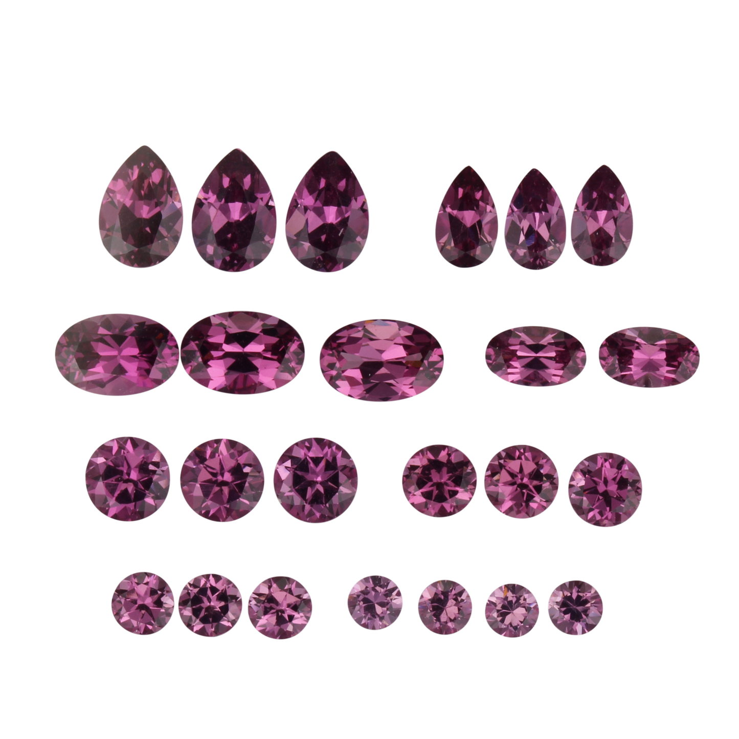 Mixed Shape Magenta Garnet