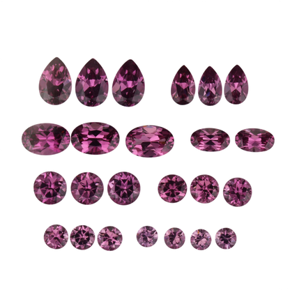 Mixed Shape Magenta Garnet