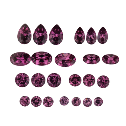 Mixed Shape Magenta Garnet