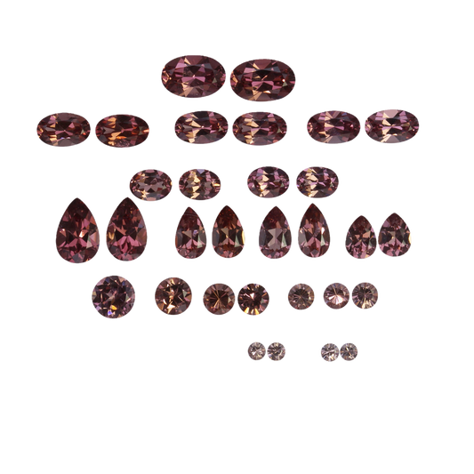 Mixed Shape Malaya Garnet samples